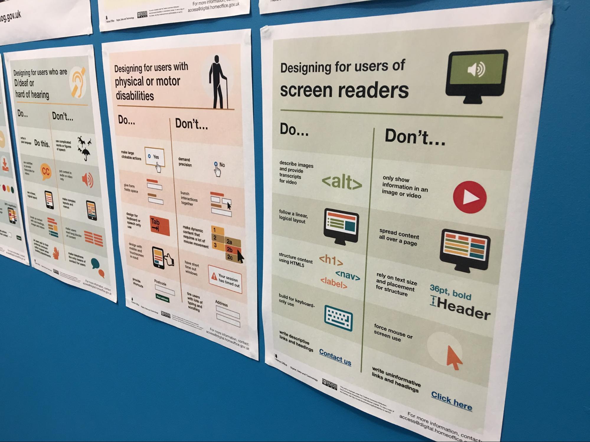 A poster showing a series of do's and don'ts - these are too small to be read properly