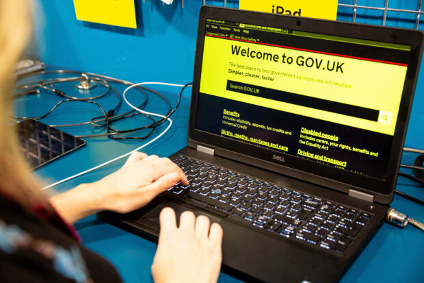 A laptop in the empathy lab using ZoomText and inverted colours