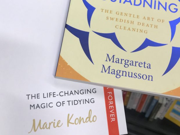 Book covers of Margareta Magnusson’s ‘The gentle art of Swedish death cleaning’ and Marie Kondo’s ‘The life-changing magic of tidying’.