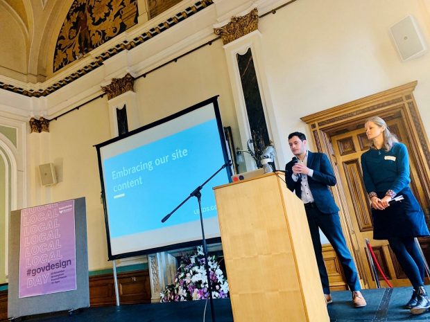 Lammy Jones and Sally Boyes from Leeds City Council at a cross- government event in Birmingham talking about cleaning up the leeds.gov.uk website